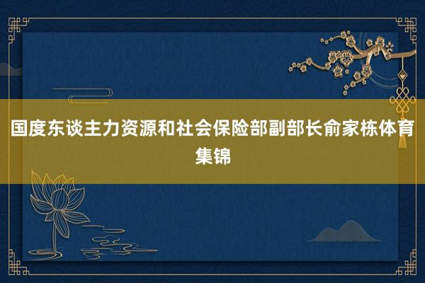 国度东谈主力资源和社会保险部副部长俞家栋体育集锦