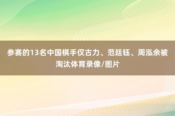 参赛的13名中国棋手仅古力、范廷钰、周泓余被淘汰体育录像/图片