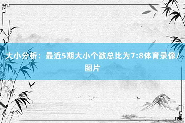 大小分析：最近5期大小个数总比为7:8体育录像/图片