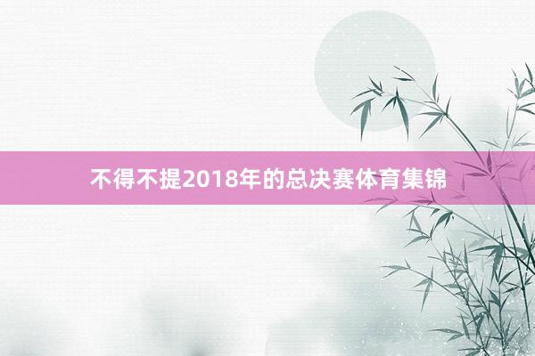 不得不提2018年的总决赛体育集锦